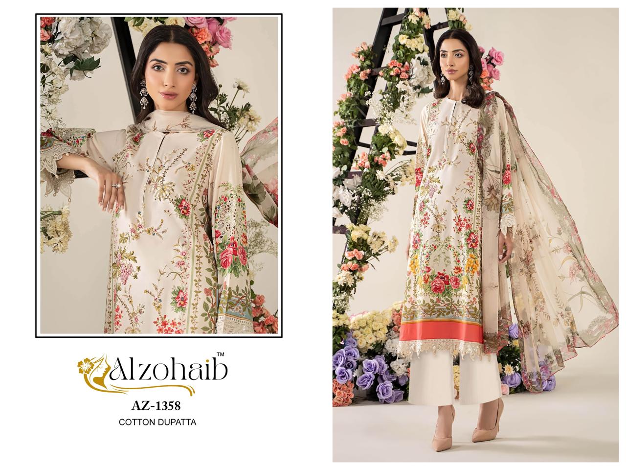 ALZOHAIB INAAYA PAKISTANI COTTON SUITS WHOLESALER