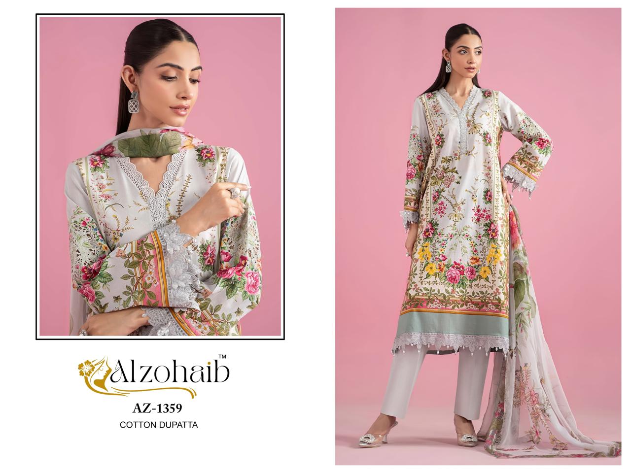 ALZOHAIB INAAYA PAKISTANI COTTON SUITS WHOLESALER