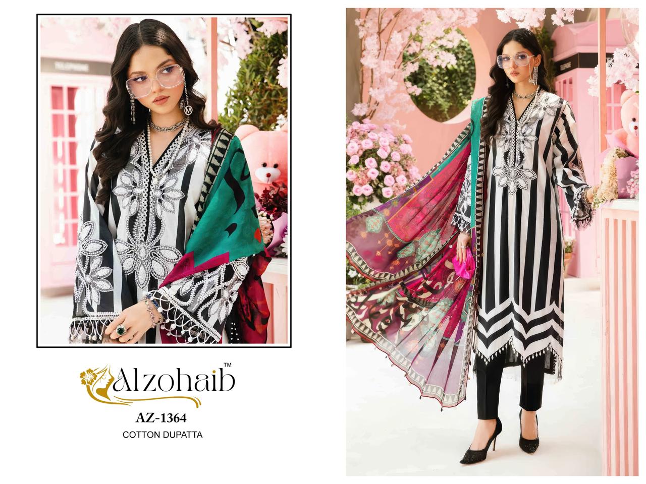 ALZOHAIB INAAYA PAKISTANI COTTON SUITS WHOLESALER