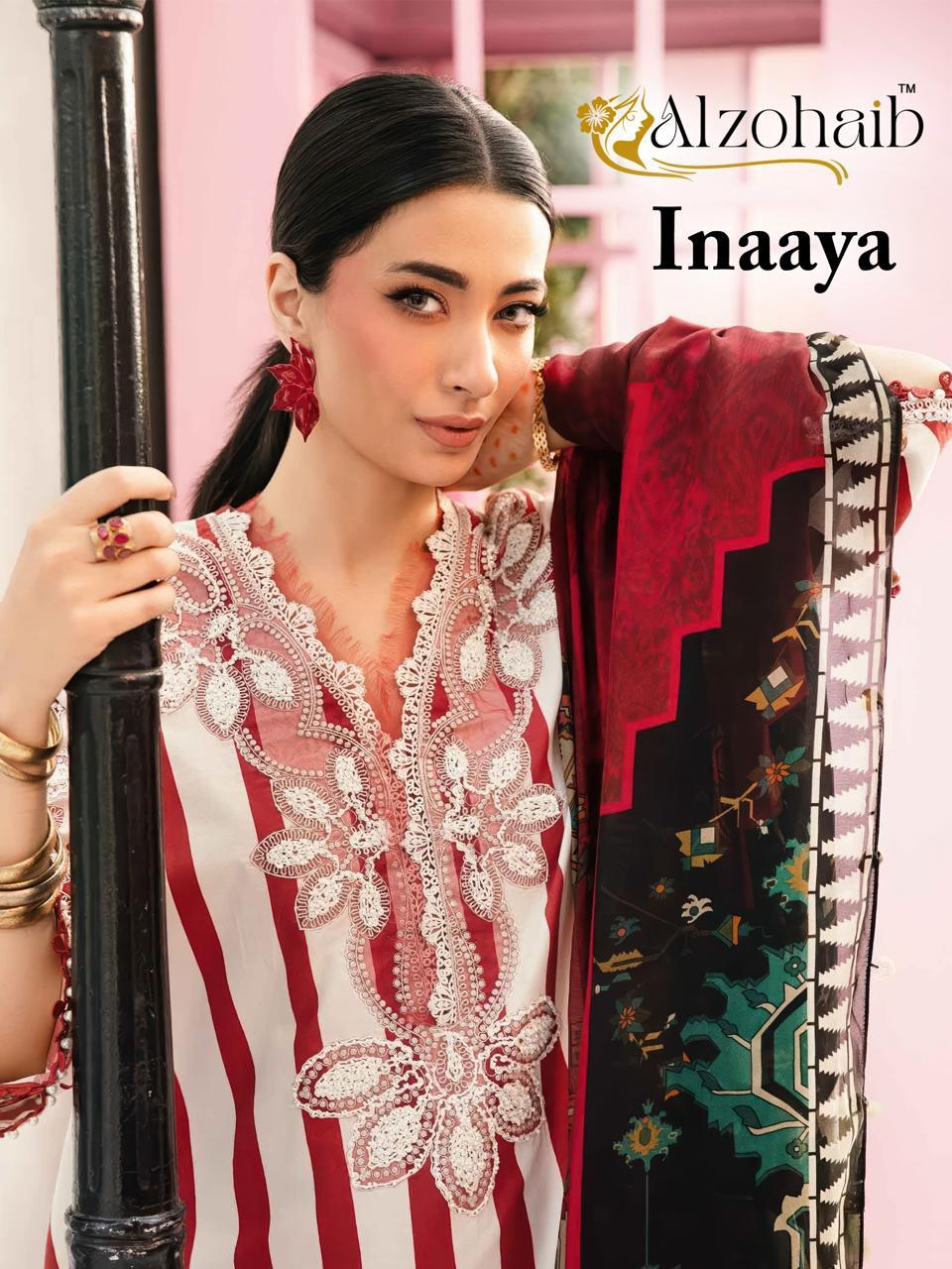 ALZOHAIB INAAYA PAKISTANI COTTON SUITS WHOLESALER