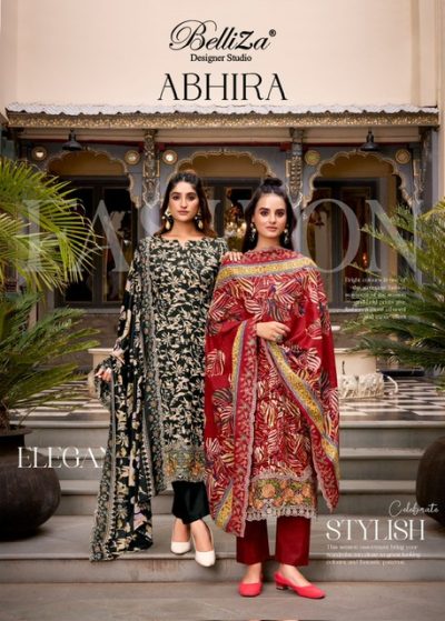 BELLIZA DESIGNER ABHIRA PURE COTTON SUITS CATALOG