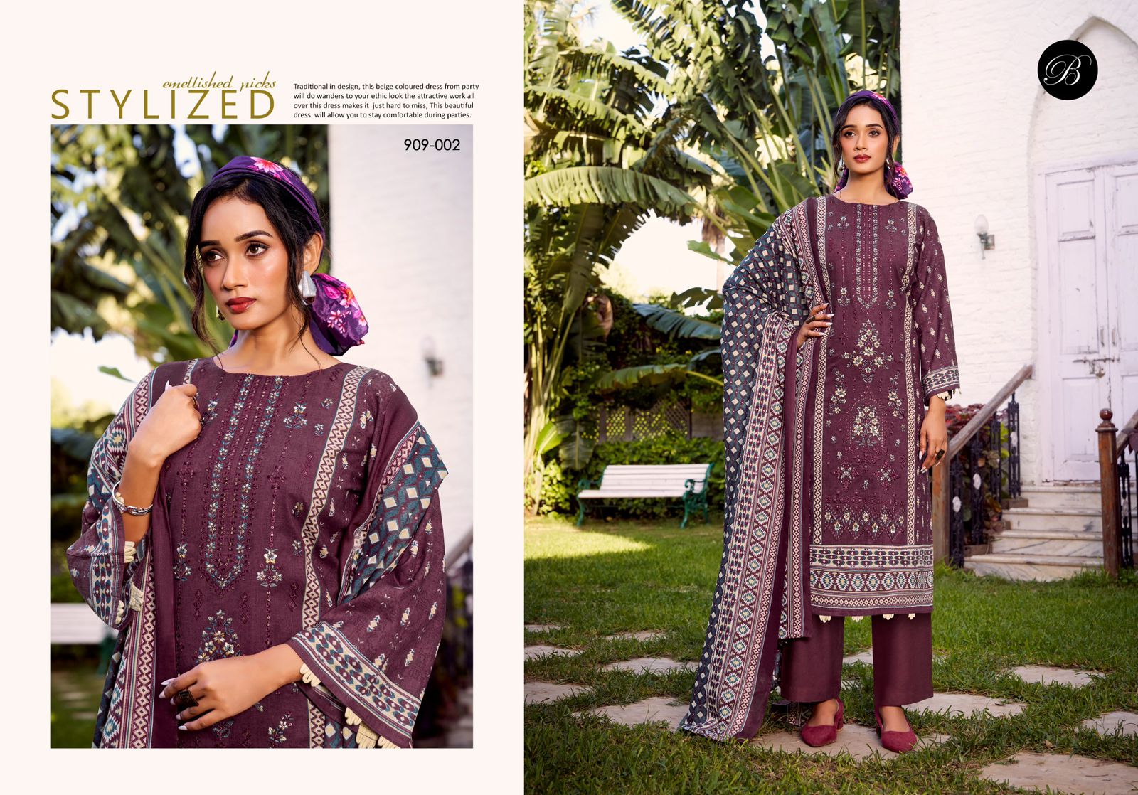 BELLIZA DESIGNER BIN SAEED VOL 9 PURE COTTON SUITS