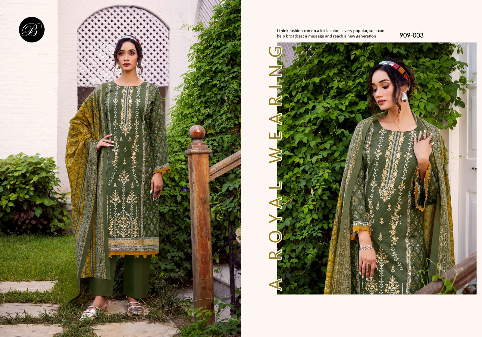 BELLIZA DESIGNER BIN SAEED VOL 9 PURE COTTON SUITS