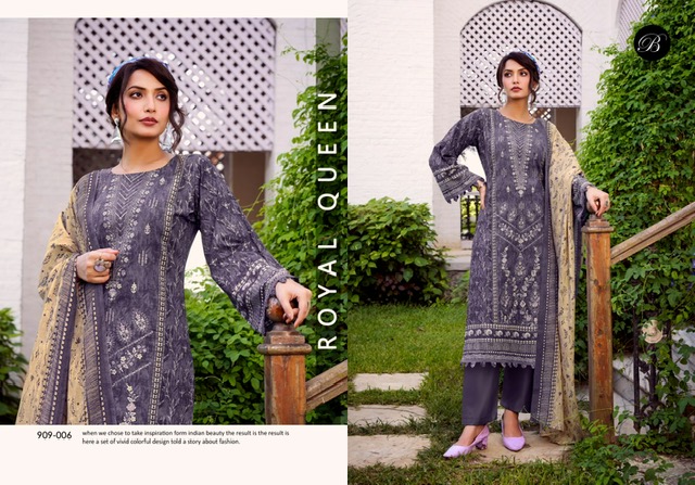 BELLIZA DESIGNER BIN SAEED VOL 9 PURE COTTON SUITS