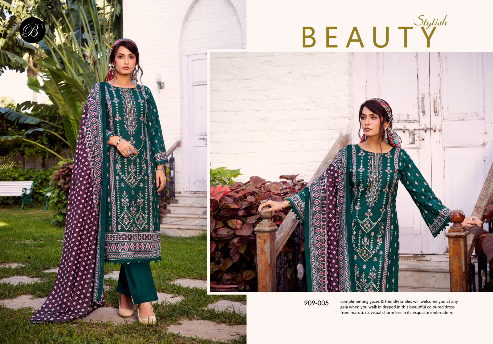 BELLIZA DESIGNER BIN SAEED VOL 9 PURE COTTON SUITS