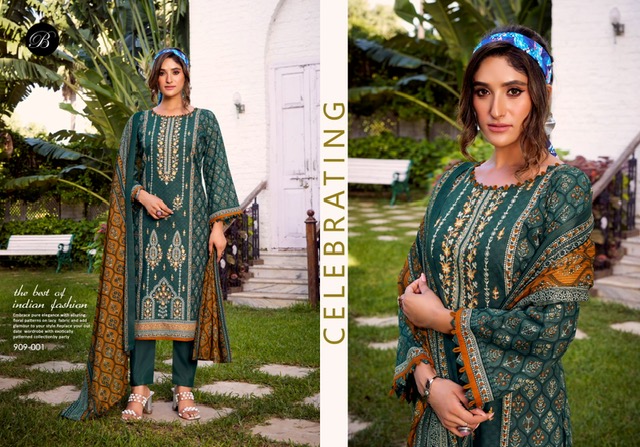 BELLIZA DESIGNER BIN SAEED VOL 9 PURE COTTON SUITS