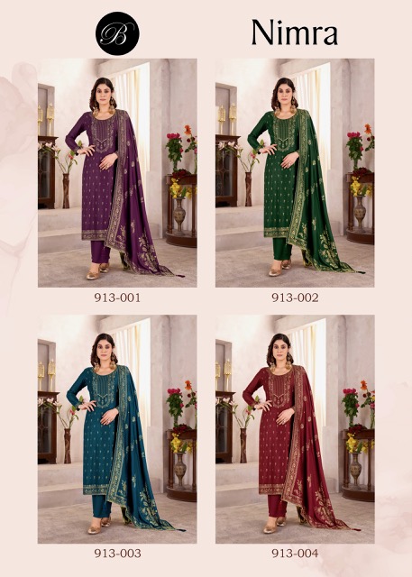 BELLIZA DESIGNER NIMRA PURE VISCOSE PASHMINA SUITS
