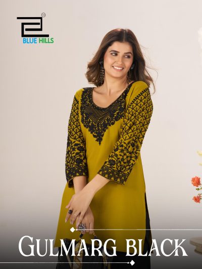 BLUE HILLS GULMARG BLACK READYMADE SHORT TOPS