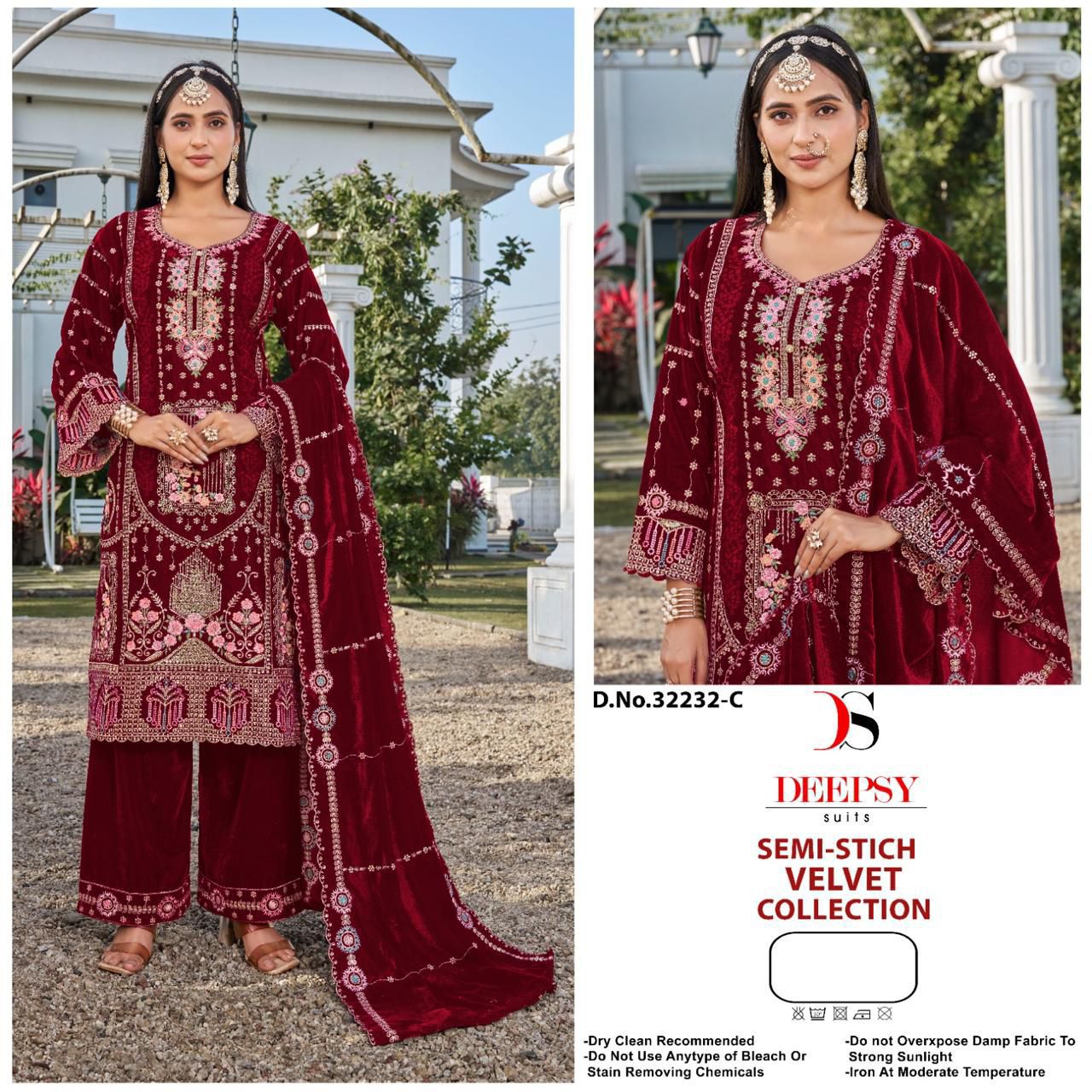 DEEPSY SUITS D.NO 32232-A TO 32232-D VELVET COLLECTION