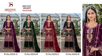 DEEPSY SUITS D.NO 32232-A TO 32232-D VELVET COLLECTION