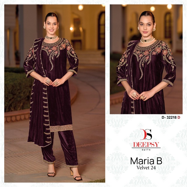 DEEPSY SUITS MARIA B VELVET 24 DESIGN NO 32218