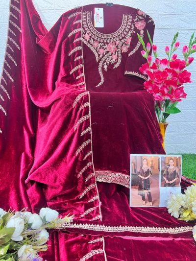 DEEPSY SUITS MARIA B VELVET 24 DESIGN NO 32218
