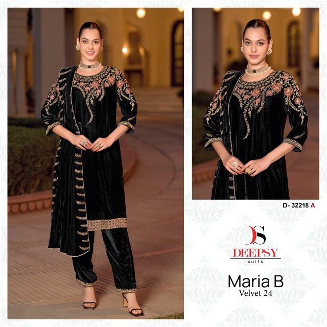 DEEPSY SUITS MARIA B VELVET 24 DESIGN NO 32218