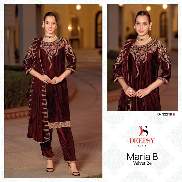 DEEPSY SUITS MARIA B VELVET 24 DESIGN NO 32218