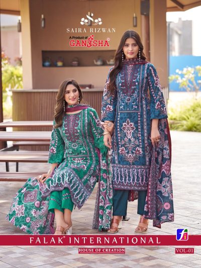 GANESHA SAIRA RIZWAN VOL 1 COTTON KARACHI SUITS