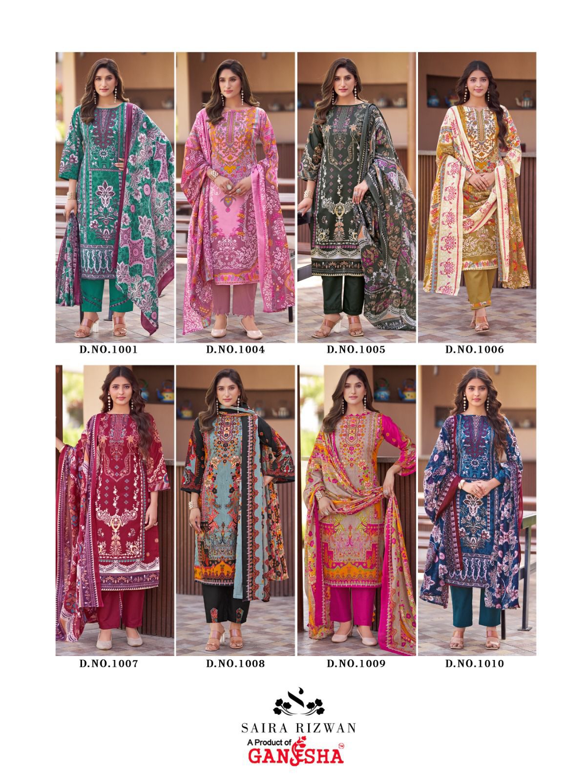 GANESHA SAIRA RIZWAN VOL 1 COTTON KARACHI SUITS