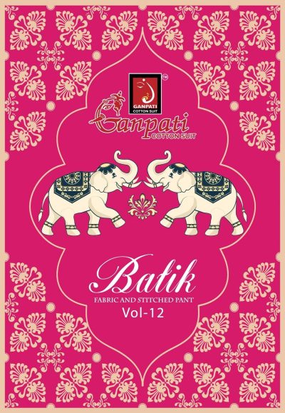 GANPATI BATIK VOL 12 COTTON READYMADE SUITS CATALOG