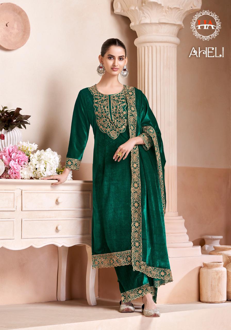 HARSHIT FASHION AHELI PURE VELVET WINTER SUITS