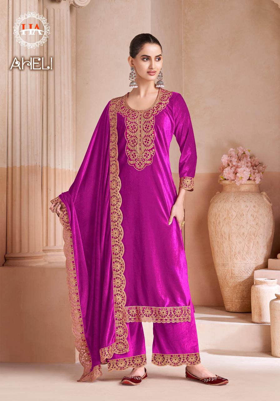 HARSHIT FASHION AHELI PURE VELVET WINTER SUITS