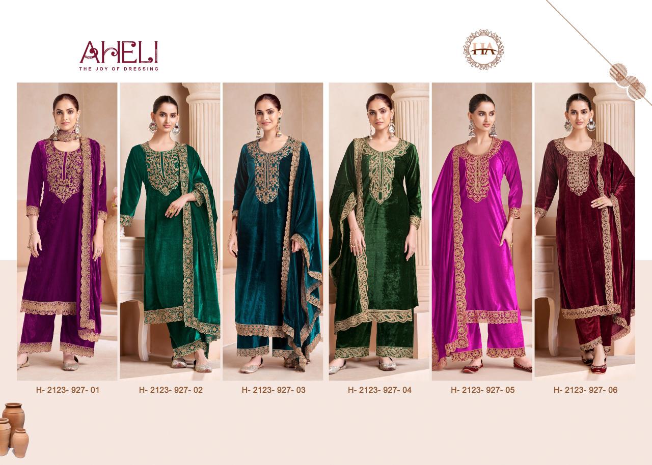 HARSHIT FASHION AHELI PURE VELVET WINTER SUITS