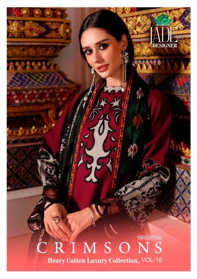 JADE CRIMSONS VOL 16 COTTON KARACHI SUITS CATALOG