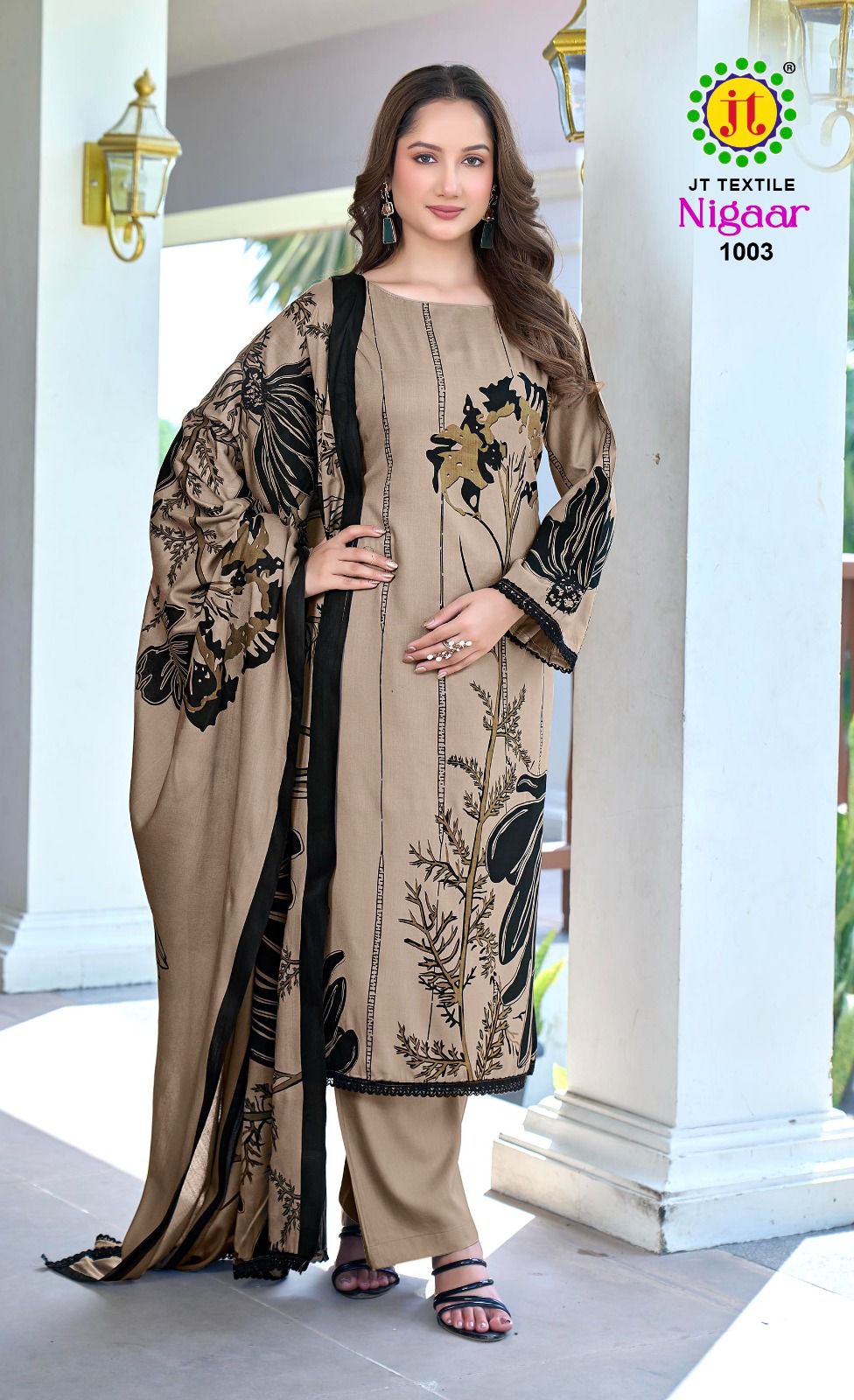 JT TEXTILE NIGAAR VOL 1 REYON PRINTED SUITS CATALOG