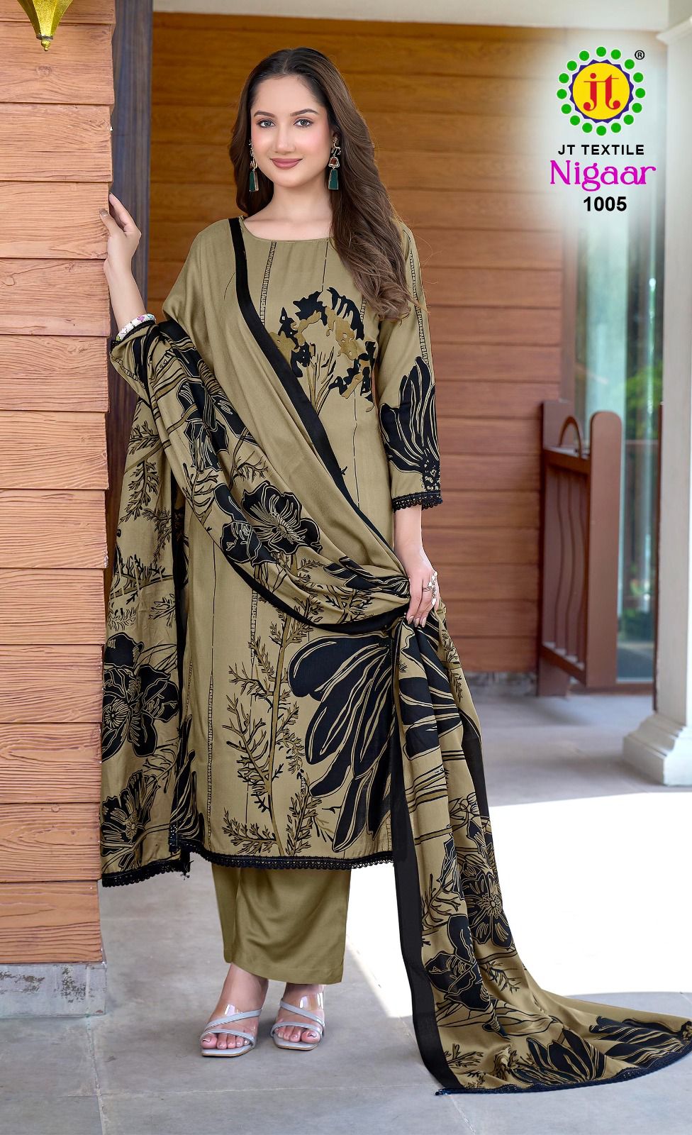 JT TEXTILE NIGAAR VOL 1 REYON PRINTED SUITS CATALOG