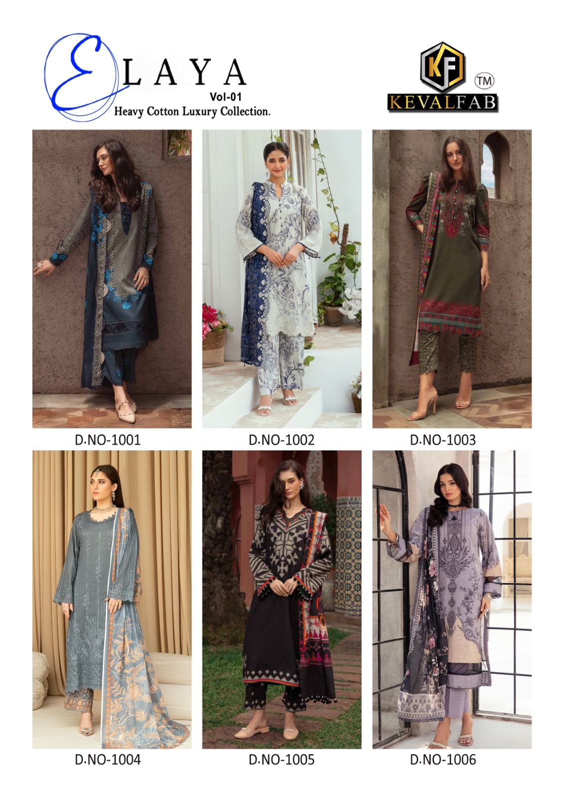 KEVAL FAB ELAYA VOL 1 LAWN KARACHI SUITS CATALOG