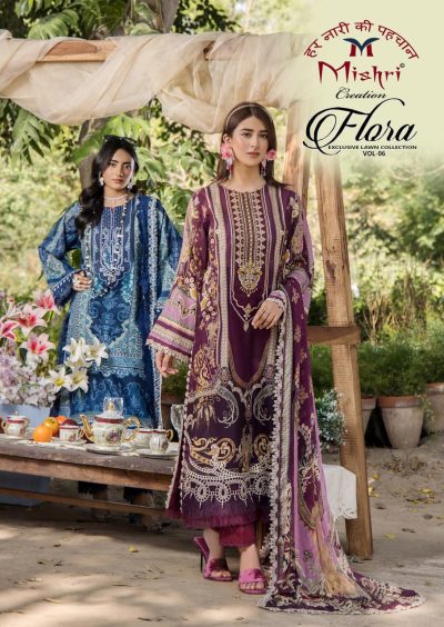 MISHRI CREATION FLORA VOL 6 LAWN KARACHI SUITS