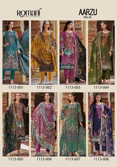 ROMANI AARZU VOL 22 PURE COTTON EMBROIDERY SUITS