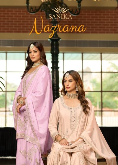 SANIKA FASHION NAZRANA READYMADE CHINNON SUITS