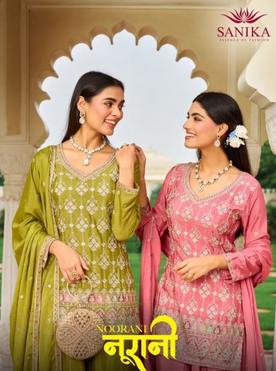 SANIKA NOORANI READYMADE CHINNON SUITS CATALOG