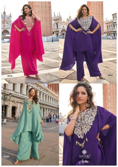 SAYURI DESIGNER AVIKA PREMIUM FRENCH CREPE SUITS