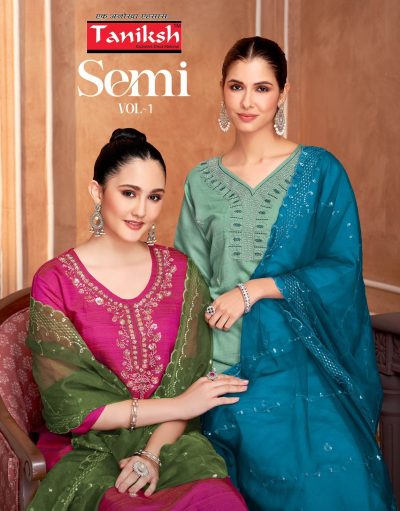 TANIKSH SEMI VOL 1 READYMADE HAND WORK KURTIS