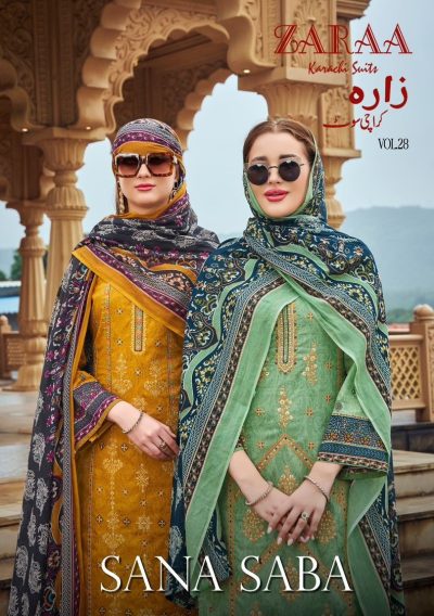 ZARAA SANA SABA VOL 28 COTTON KARACHI SUIT CATALOG