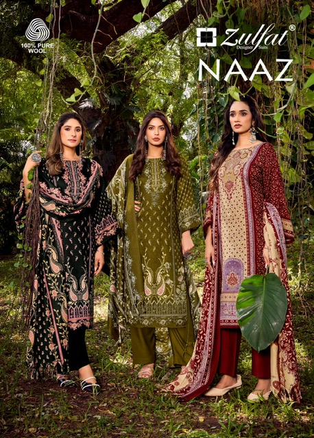 ZULFAT DESIGNER NAAZ PURE PASHMINA WOOLLEN SUITS
