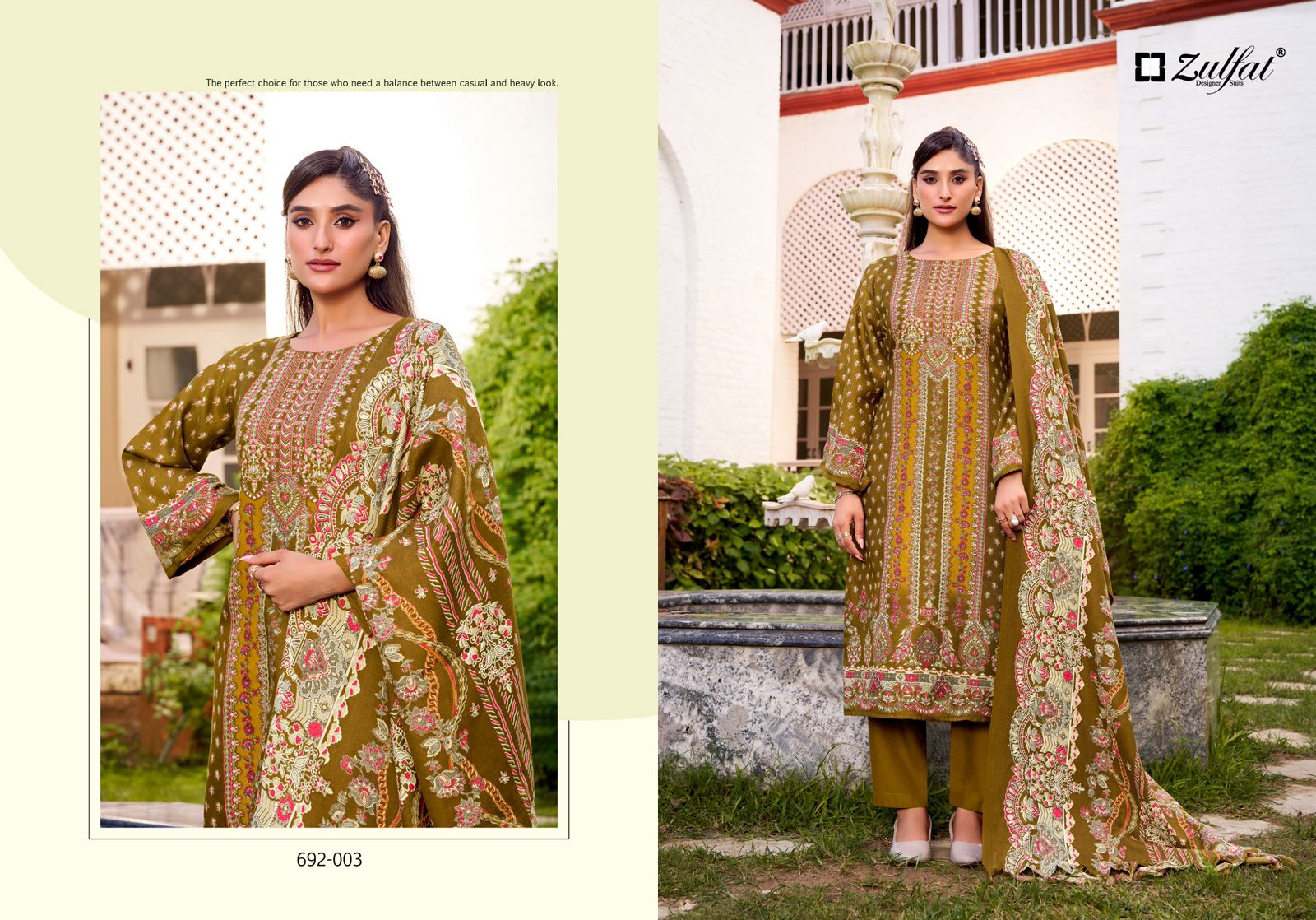 ZULFAT DESIGNER NAAZ PURE PASHMINA WOOLLEN SUITS