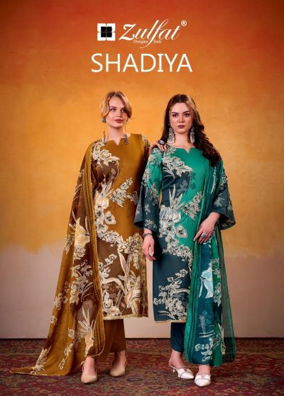 ZULFAT DESIGNER SHADIYA PURE JAM COTTON SUITS
