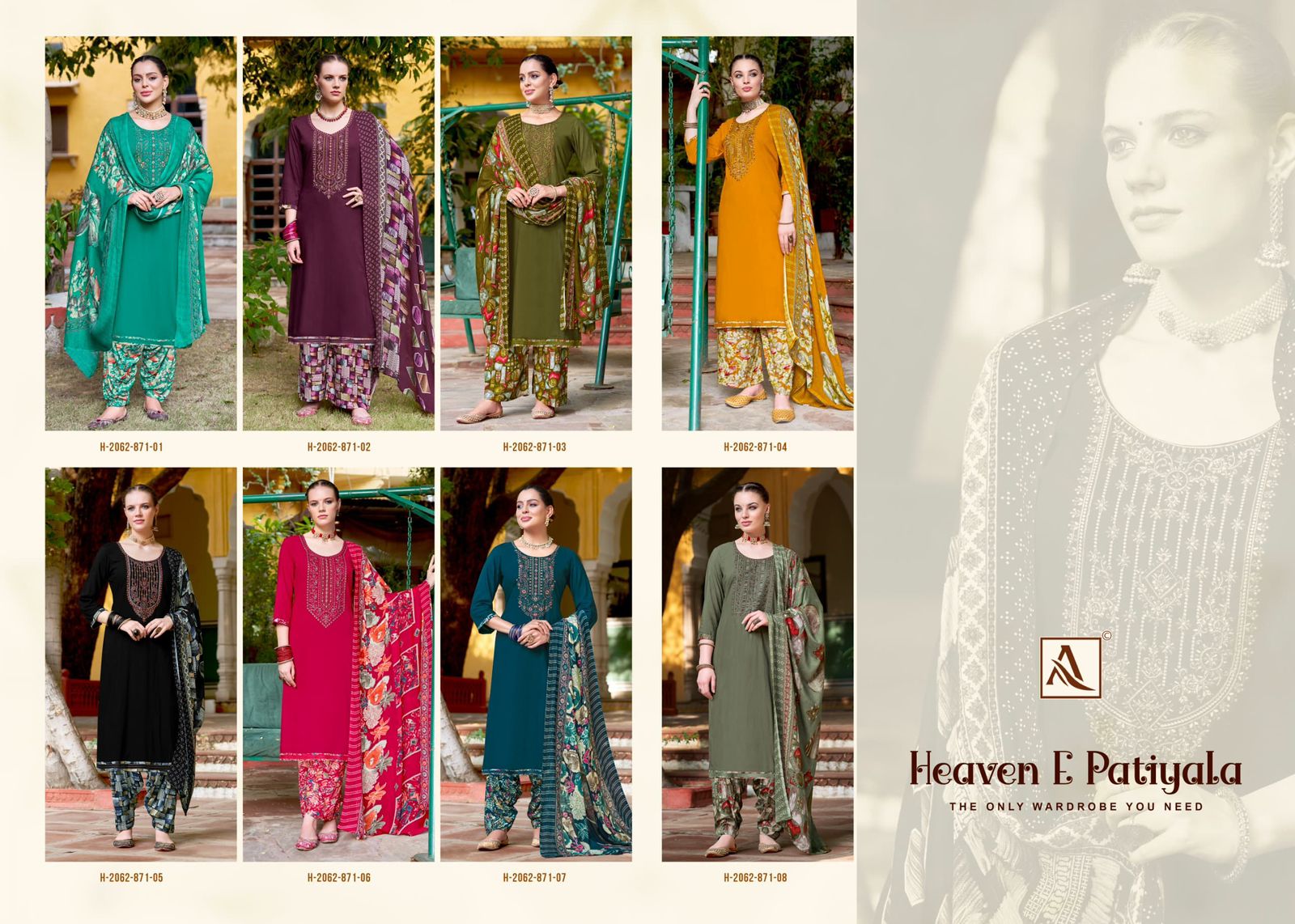 ALOK SUITS HEAVEN E PATIYALA PURE VISCOSE REYON SUITS