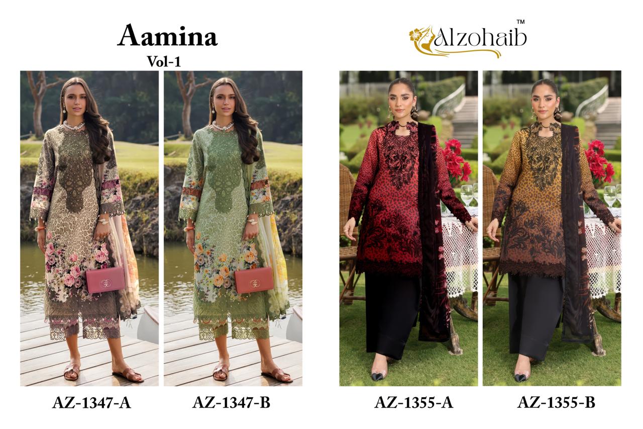 ALZOHAIB AAMINA VOL 1 PAKISTANI SUITS