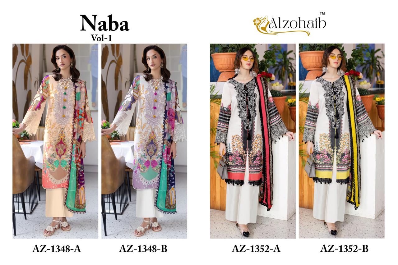 ALZOHAIB NABA VOL 1 PAKISTANI SUITS WHOLESALER