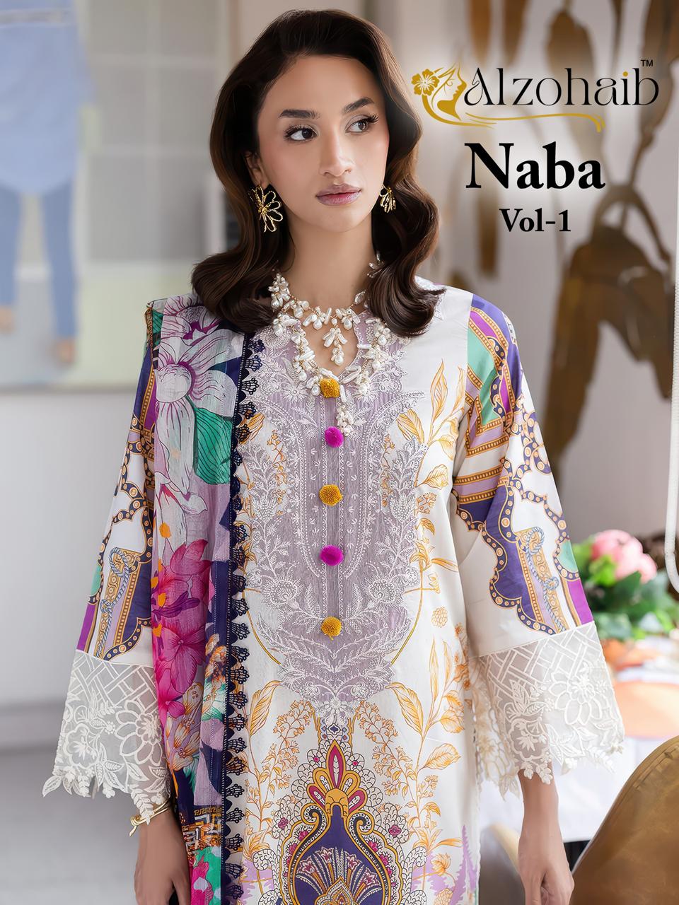 ALZOHAIB NABA VOL 1 PAKISTANI SUITS WHOLESALER