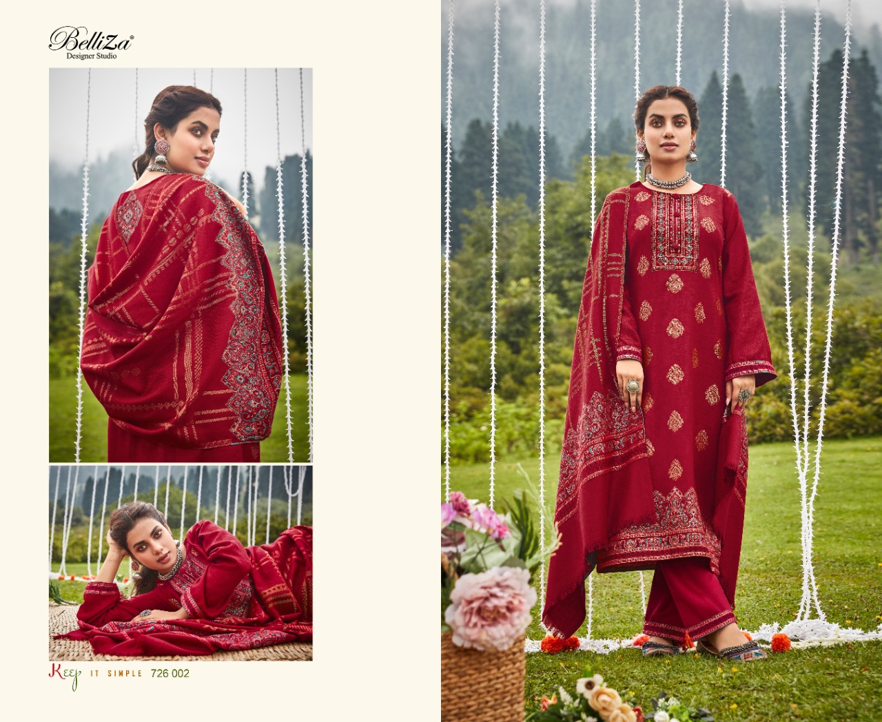 BELLIZA DESIGNER GULBANO PASHMINA WINTER SUITS