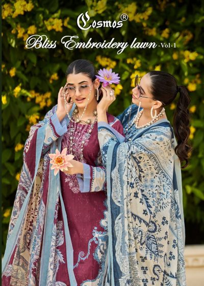 COSMOS BLISS EMBROIDERY LAWN VOL 1 PAKISTANI SUITS