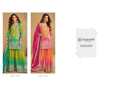 GULKAYRA DESIGNER PANGHT READYMADE CHINNON SUITS