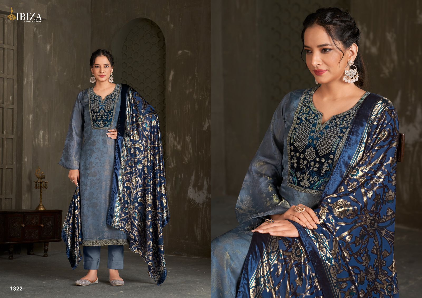 IBIZA ROYAL PURE VELVET EMBROIDERY SUITS CATALOG