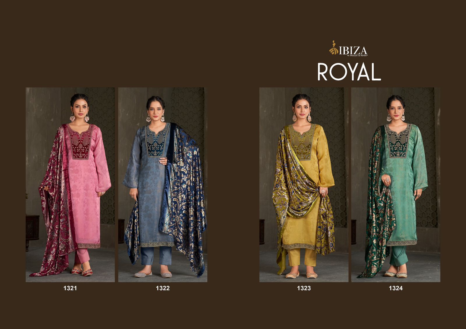 IBIZA ROYAL PURE VELVET EMBROIDERY SUITS CATALOG