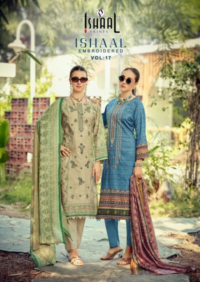 ISHAAL EMBROIDERED VOL 17 PURE LAWN SUITS