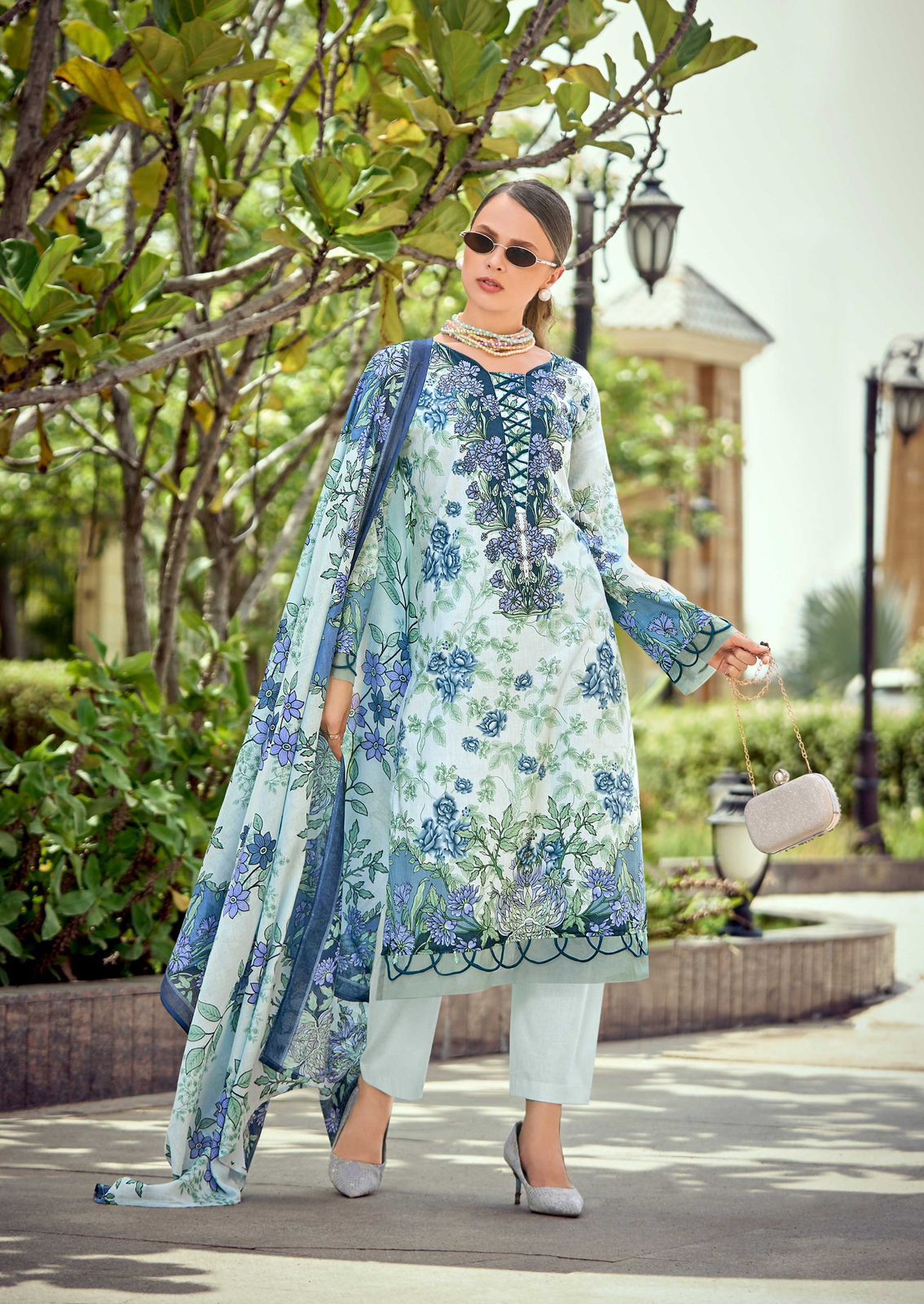 ISHAAL PRINTS GULMOHAR COMBO LAWN KARACHI SUITS