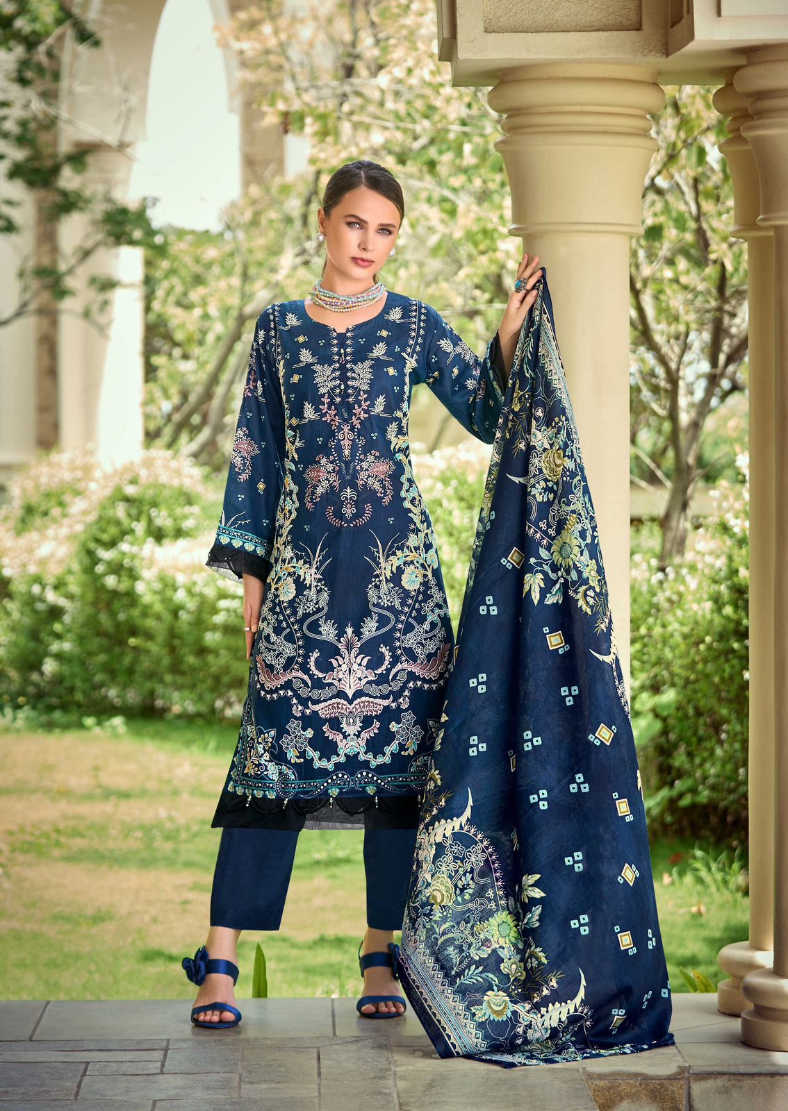ISHAAL PRINTS GULMOHAR COMBO LAWN KARACHI SUITS